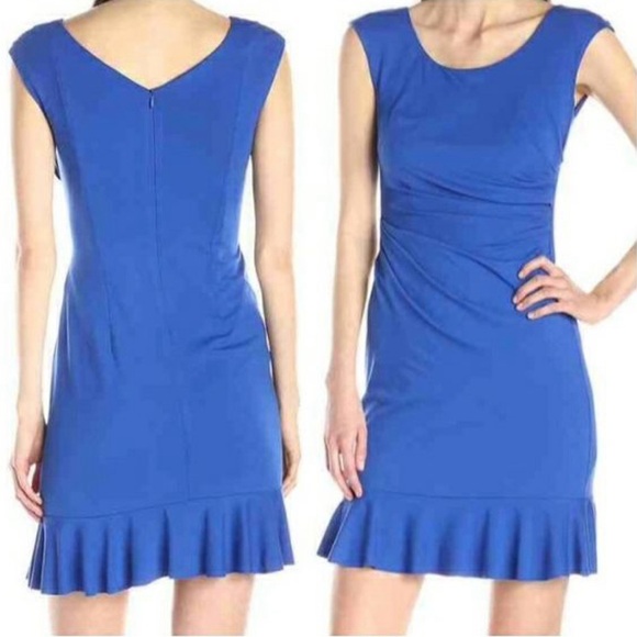 Betsy Johnson Blue Dress Ruffle Ruched - 6 - Picture 3 of 8
